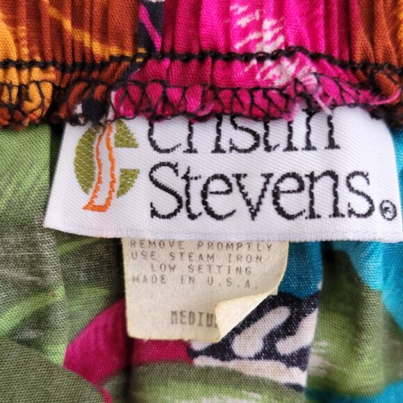 Cristin Stevens Skirt Women's Medium Tropical Floral Pockets Vintage Colorful - Picture 7 of 9